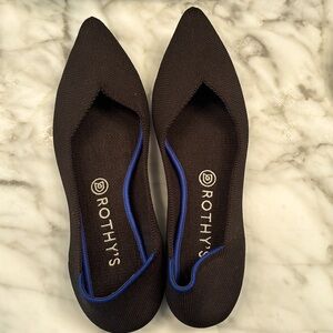 Rothy’s black knit pointed toe